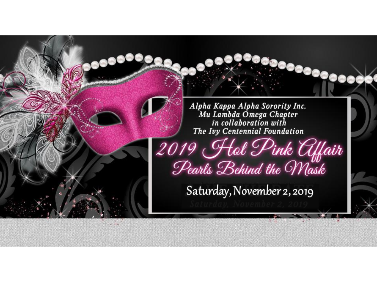 2019 Hot Pink Affair Pearls Behind the Mask Mu Lambda Omega