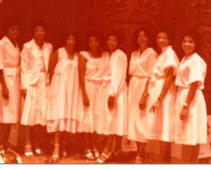 At the Chartering – Marriott Hotel on June 25, 1978: Barbara Monk, Hazel Bell, Rose Willis, Peggy Selma, Gloria Simpson, Pat Dobbs, Jackie White